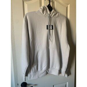 Nike Mens Beige Hoodie With Front Pocket & Black Logo Graphic size L